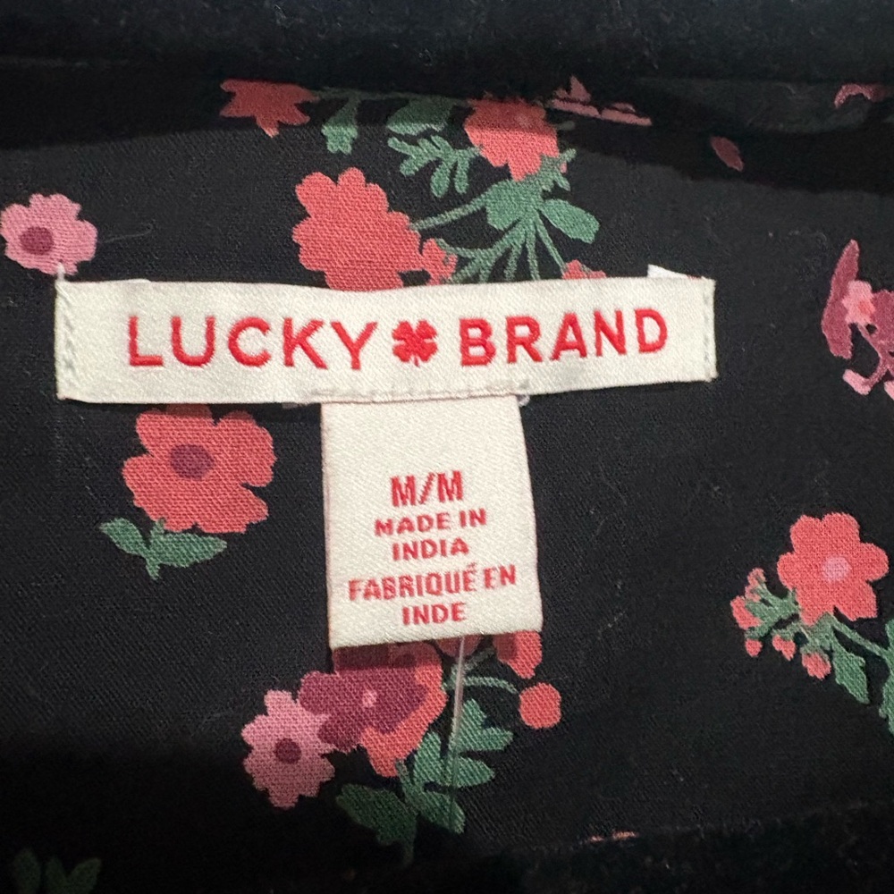 Lucky Brand Black Quilted Vest with Pink Floral Pattern - Picture 5 of 7